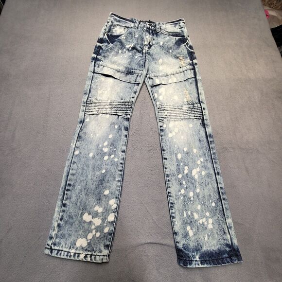 Trestle Supply California Republic Jeans Girls 12 Blue Slim Fit Moto Distressed - Picture 1 of 11